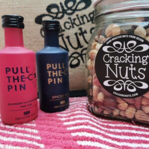 Premium Rum with a Jar of Nuts with Cracking Nuts Jute Bag